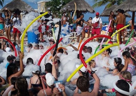 Foam pool party at the main pool