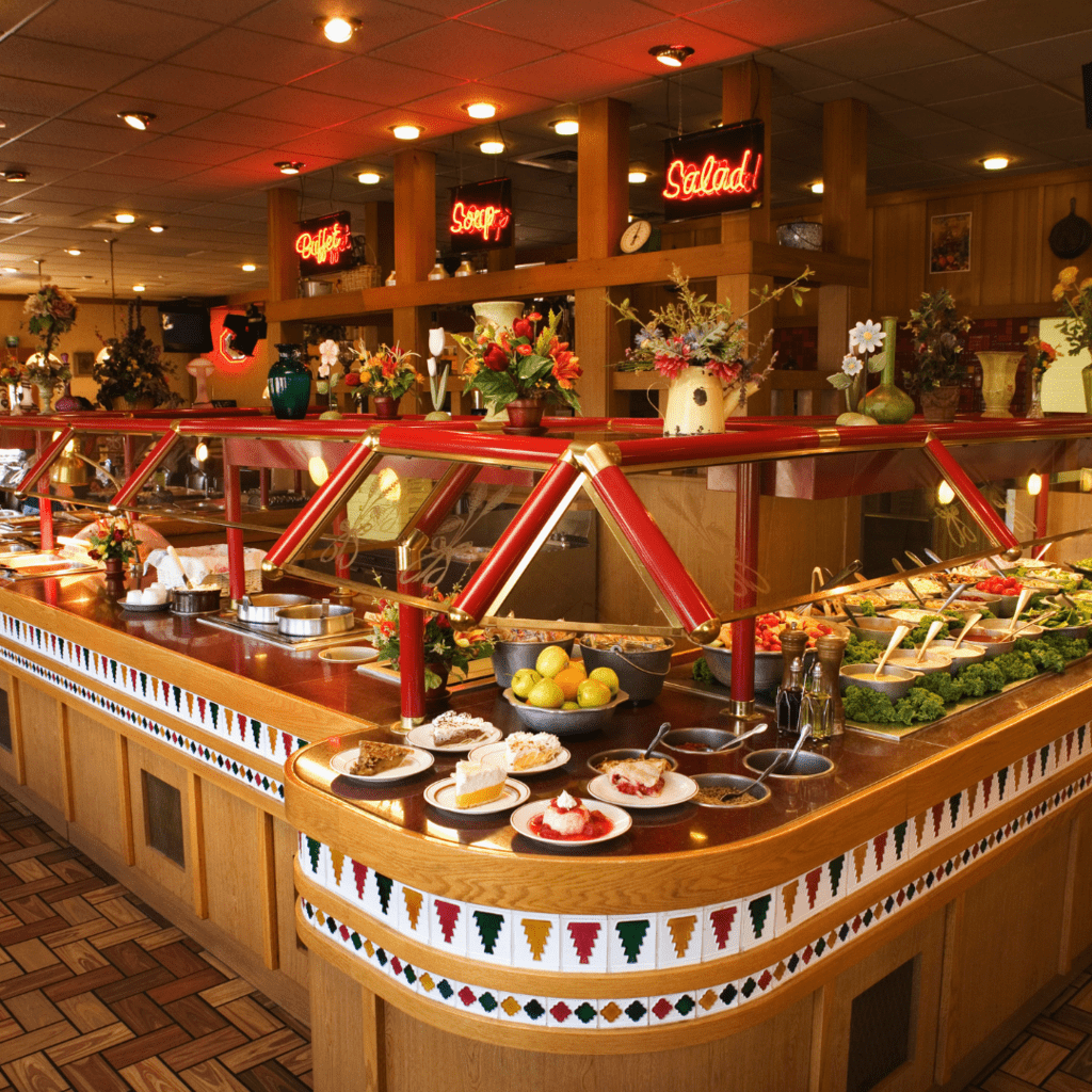 Typical resort buffet restaurant